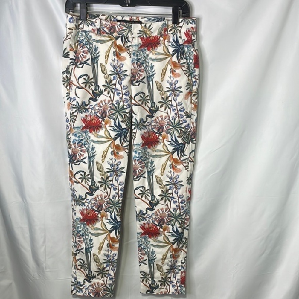 Zara cotton botanical print trousers